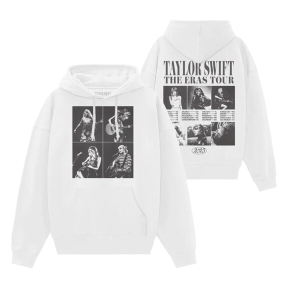 Taylor Swift Tops - Taylor Swift The Eras Tour Collage White Hoodie Size Small 41147